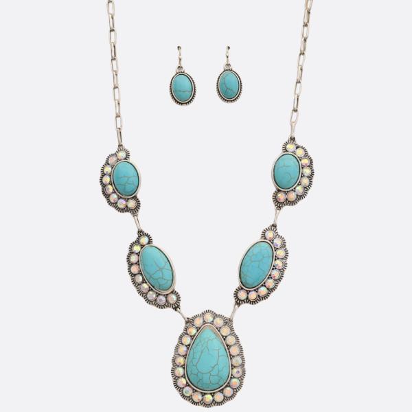 WESTERNS STYLE TEARDROP LINK NECKLACE