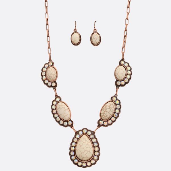 WESTERNS STYLE TEARDROP LINK NECKLACE