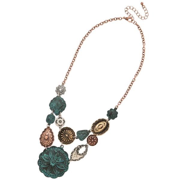 FLOWER LINK METAL NECKLACE