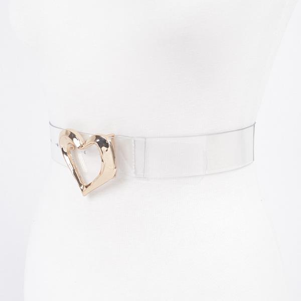 HEART SHAPE METAL BUCKLE CLEAR BELT