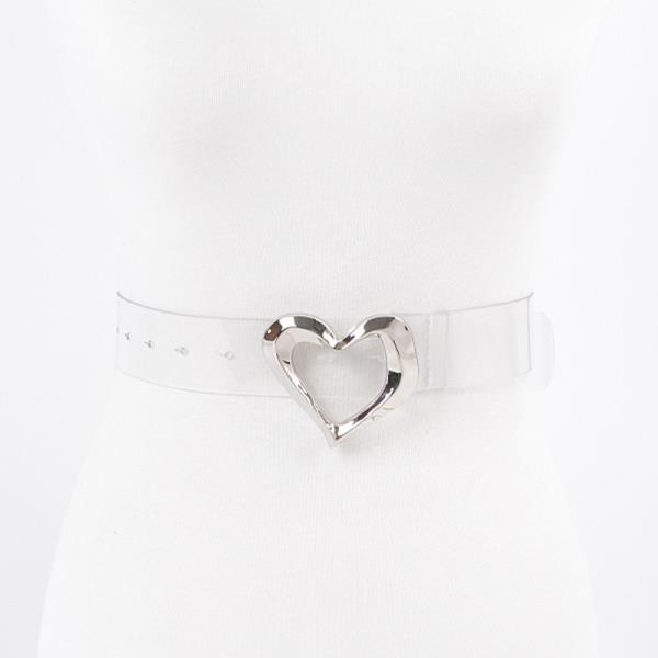 HEART SHAPE METAL BUCKLE CLEAR BELT