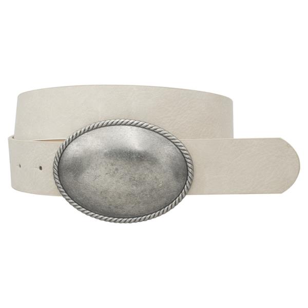 ROPE TRIMMED SIMPLE OVAL BUCKLE BELT