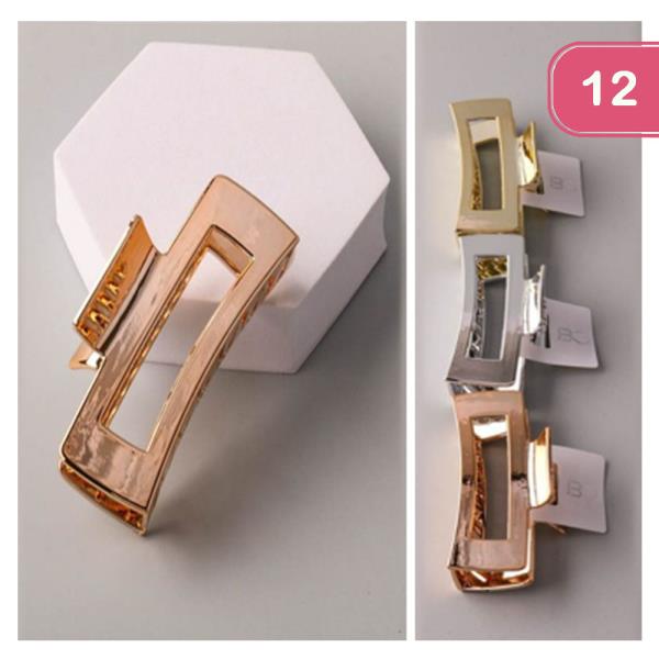 METALLIC HAIR CLAW CLIP (12 UNITS)