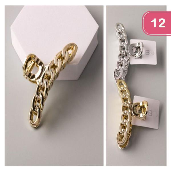 METALLIC CHAIN CLAW CLIP (12 UNITS)