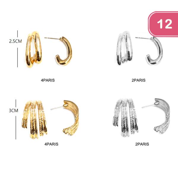 LAYERED HOOP EARRING (12 UNITS)