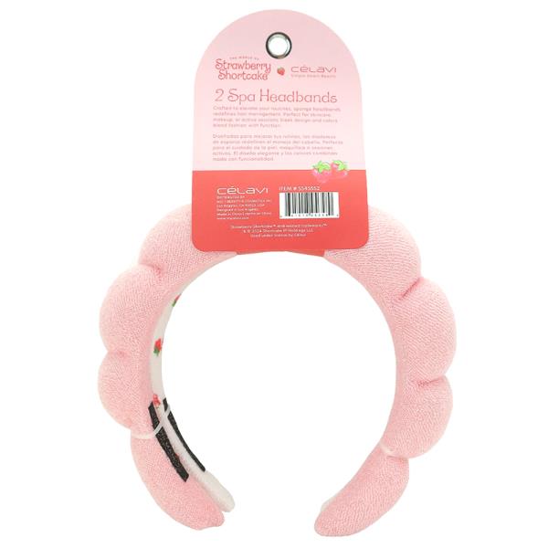 CELAVI STRAWBERRY SHORTCAKE 2PC SPONGE HEADBAND SET (2 UNITS)