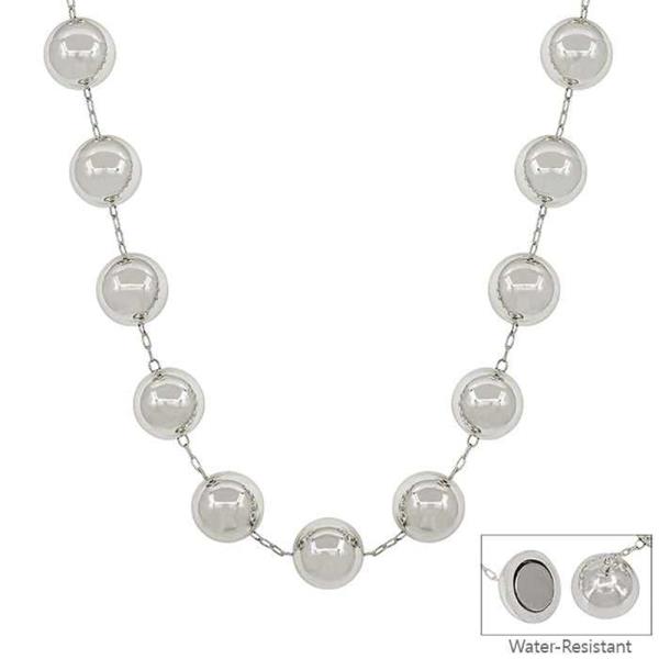 BALL CCB BEAD ACCENT MAGNETIC NECKLACE