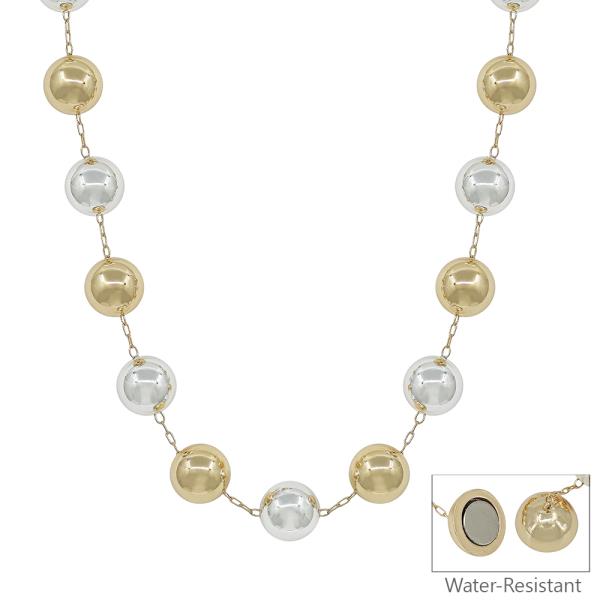 BALL CCB BEAD ACCENT MAGNETIC NECKLACE