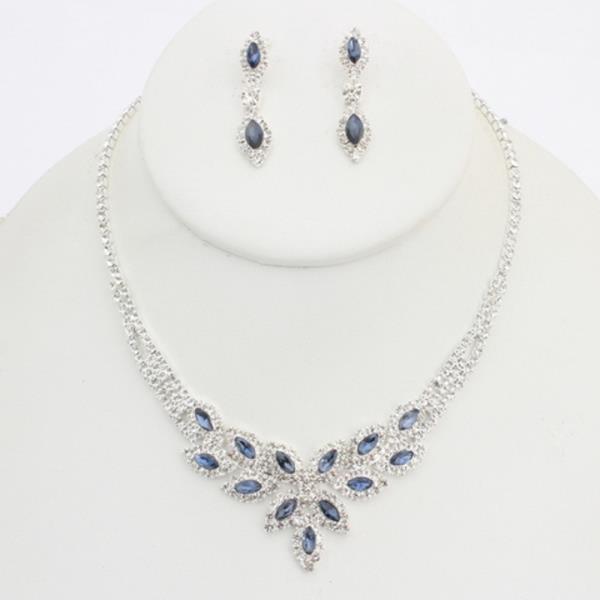 RHINESTONE NECKLACE EARRING SET
