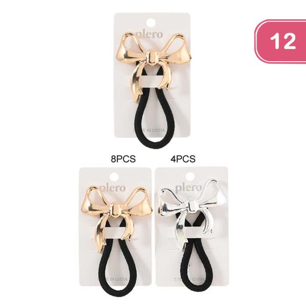 BOW METAL HAIR TIE (12 UNITS)