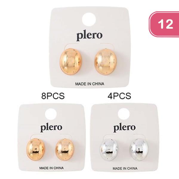 CHUNKY STUD EARRINGS (12 UNITS)