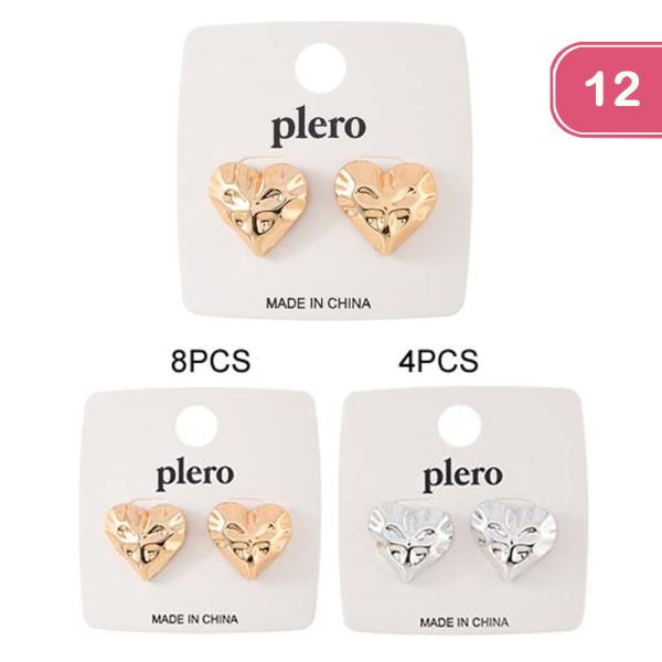 HEART STUD EARRINGS (12 UNITS)