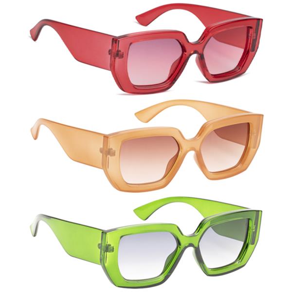 COLORED SQUARED SUNGLASSES 1DZ