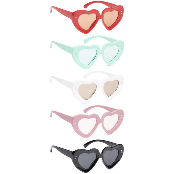 HEART SHAPED PLAIN SUNGLASSES 1DZ