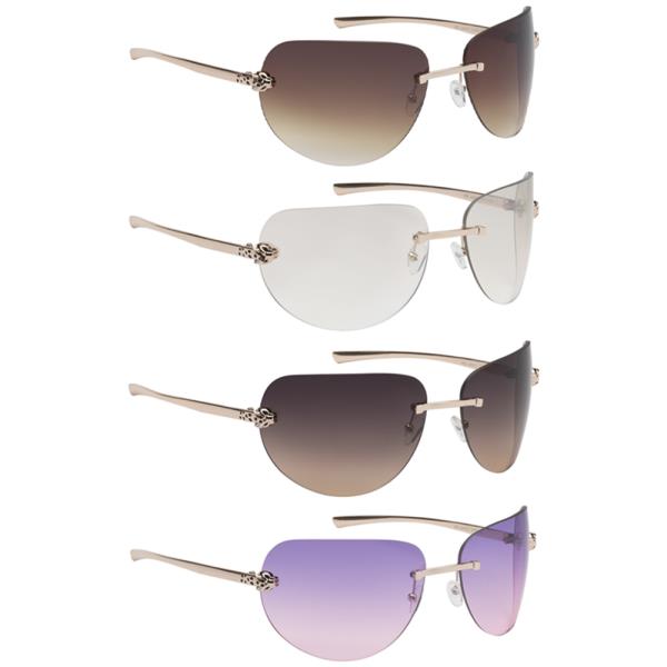 RIMLESS CURVED STYLISH SUNGLASSES 1DZ