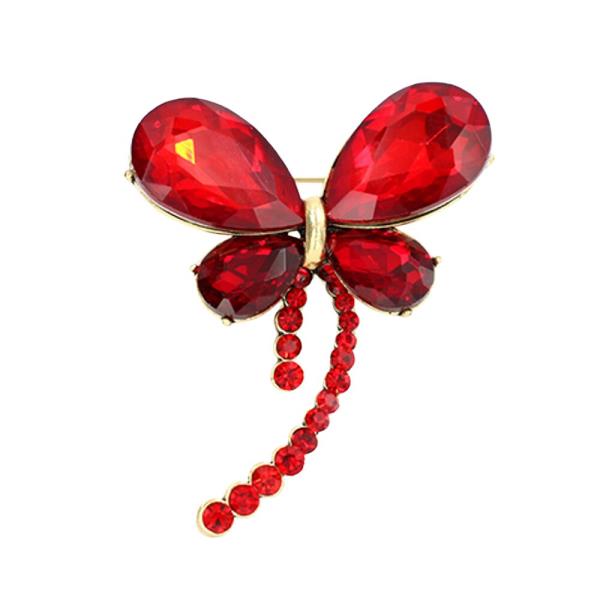 BUTTERFLY CRYSTAL STONE BROOCH