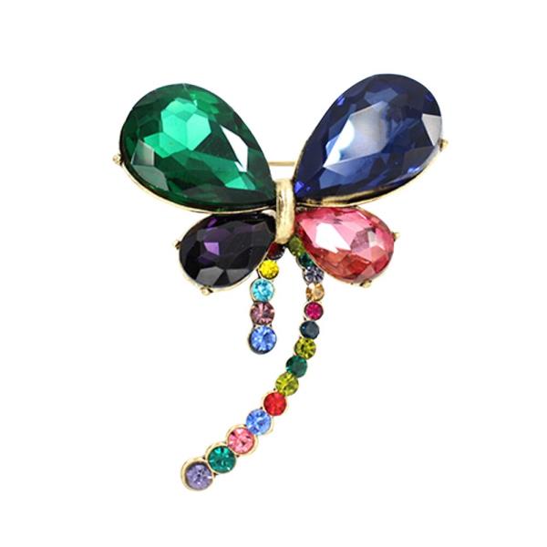 BUTTERFLY CRYSTAL STONE BROOCH