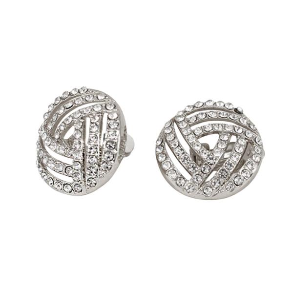 RHINESTONE KNOT CLIP ON EARRING