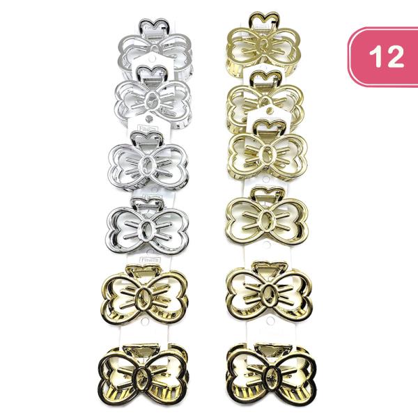 METAL RIBBON HAIR CLAW JAW CLIP (12 UNITS)