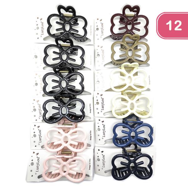 RIBBON HAIR CLAW JAW CLIP (12 UNITS)