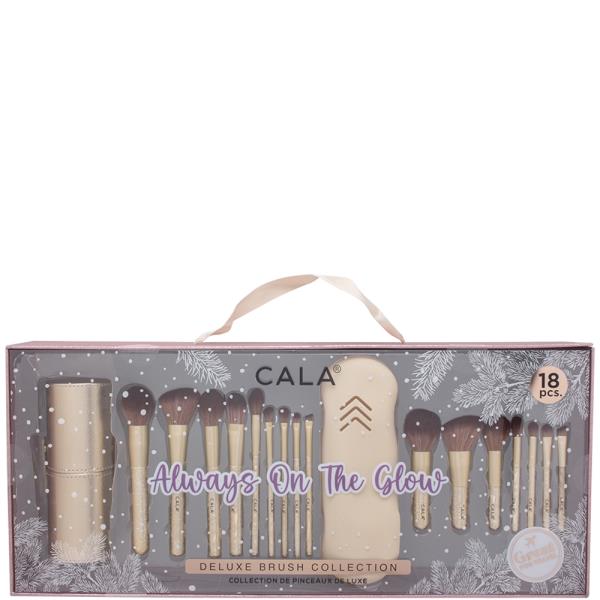 CALA 18PCS ALWAYS ON THE GLOW DELUXE BRUSH COLLECTION SET