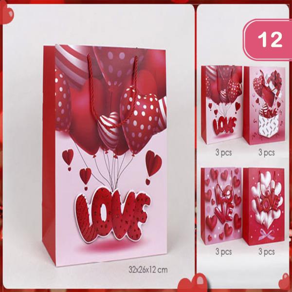 LOVE VALENTINES DAY GIFT BAG (12 UNITS)