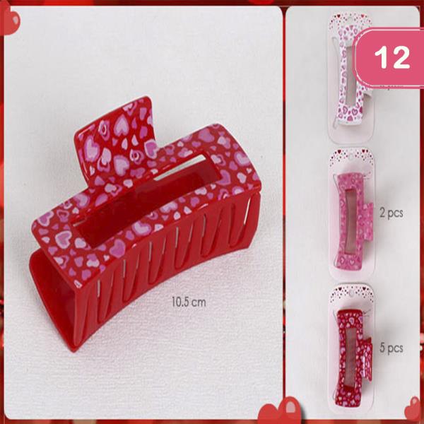 HEARTTHROB RECTANGLE JAW HAIR CLIP (12 UNITS)