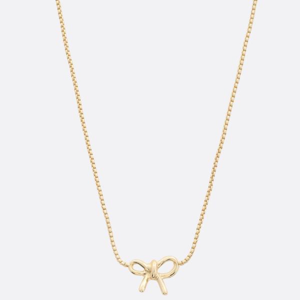 BOW PENDANT METAL NECKLACE