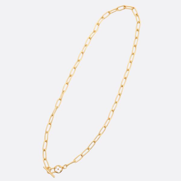 SODAJO CLOVER TOGGLE CLASP GOLD DIPPED NECKLACE