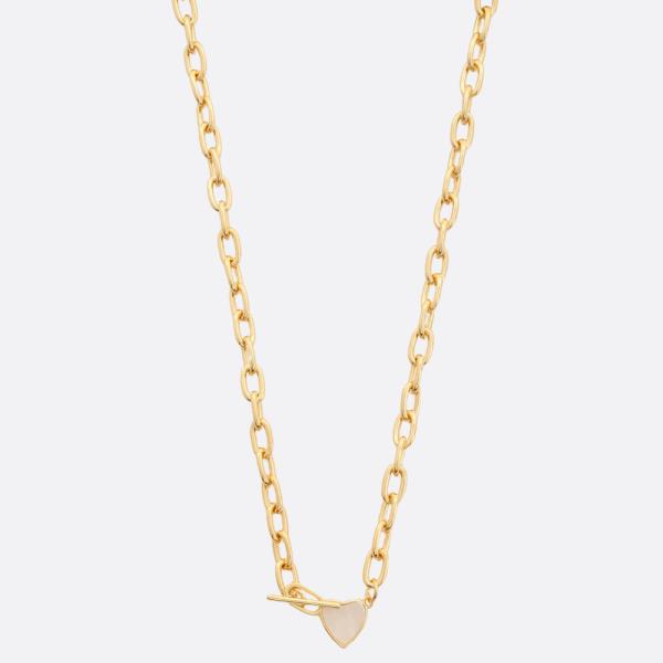 SODAJO HEART TOGGLE CLASP GOLD DIPPED NECKLACE