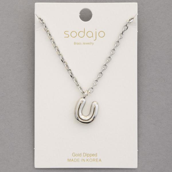 SODAJO BUBBLE INITIAL GOLD DIPPED NECKLACE