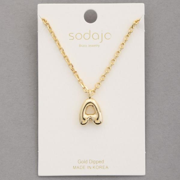 SODAJO BUBBLE INITIAL GOLD DIPPED NECKLACE