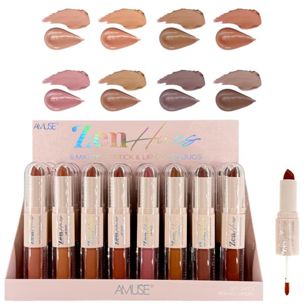 AMUSE ZEN HUES DUO LIPSTICK AND LIP GLOSS (24 UNITS)