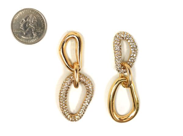 DOUBLE OVAL RHINESTONE LINK EARRING