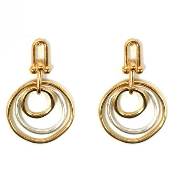 DOUBLE METAL DANGLE EARRING