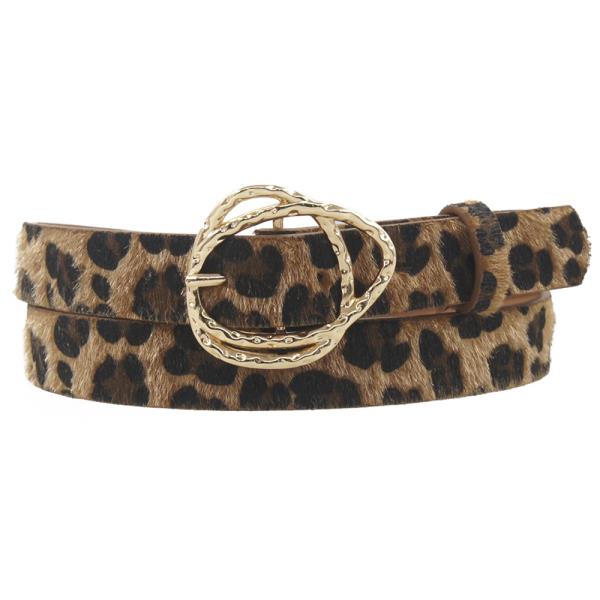 DISTORTED O-RINGS BCK FX FUR LEOPARD BELT