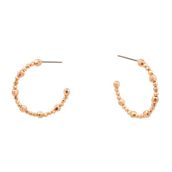 BEADED OPEN HOOP EARRING