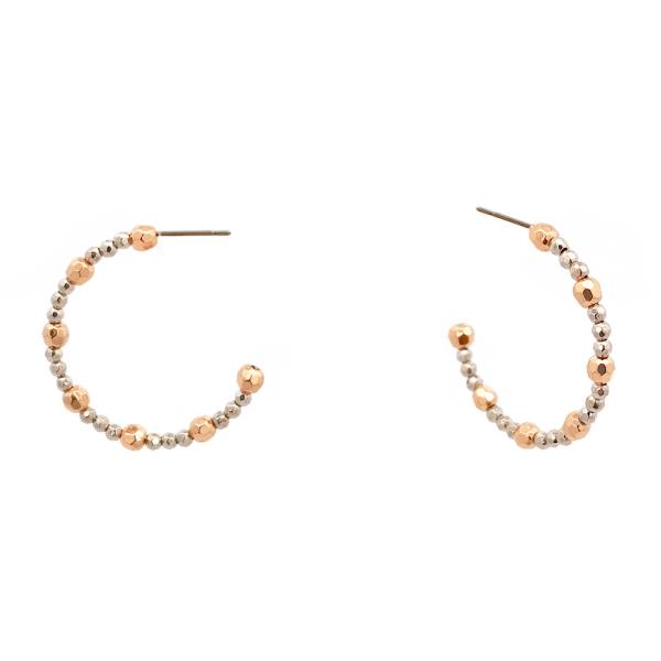 BEADED OPEN HOOP EARRING