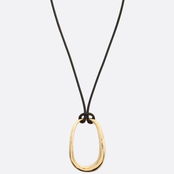 SODAJO OVAL PENDANT CORD GOLD DIPPED NECKLACE