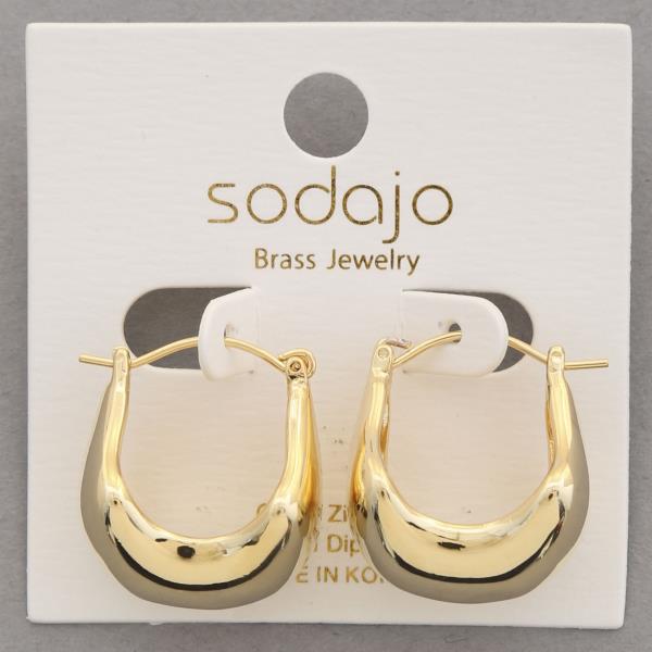 SODAJO U SHAPE GOLD DIPPED EARRING