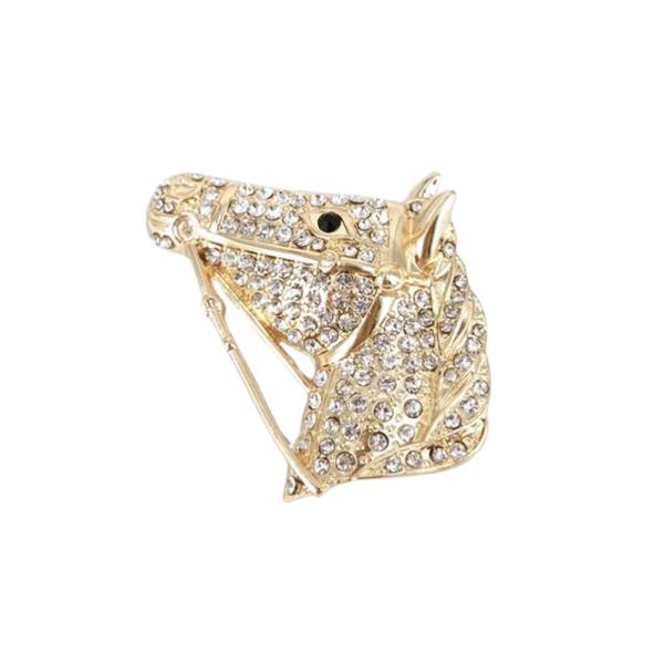 RHINESTONE HORSE BROOCH