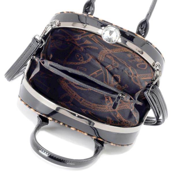 SMOOTH GLOSSY HANDLE SATCHEL BAG