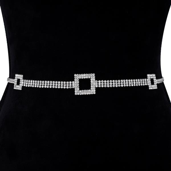 RHINESTONE SQUARE HOOK BELT