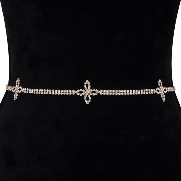 RHINESTONE FLOWER CHIC HOOK BELT