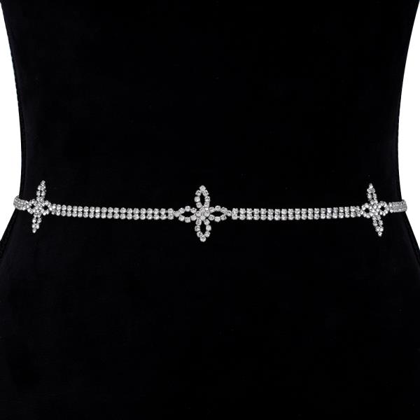 RHINESTONE FLOWER CHIC HOOK BELT