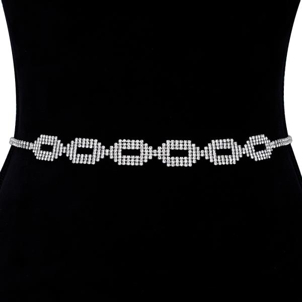 RHINESTONE PATTERN DESIGN HOOK BELT