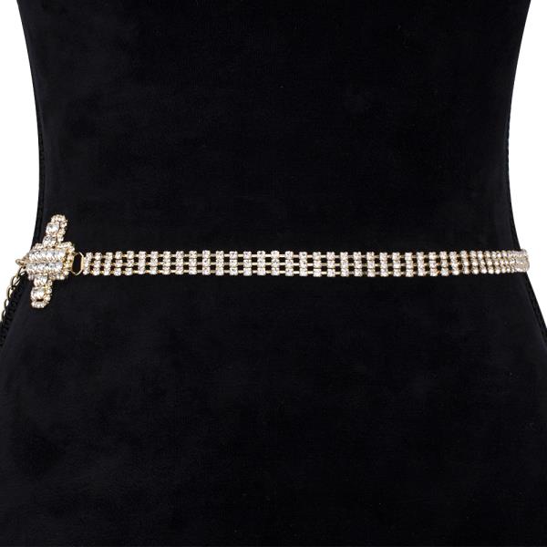 RHINESTONE FASHION SIDE HOOK BELT