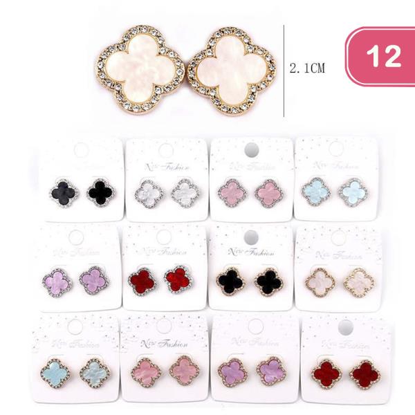 CLOVER STUD EARRING (12 UNITS)