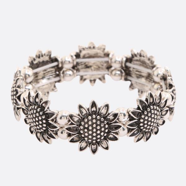 FLOWER LINK METAL BRACELET