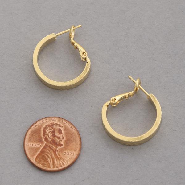 14K GOLD DIPPED TEXTURED HOOP EARRING